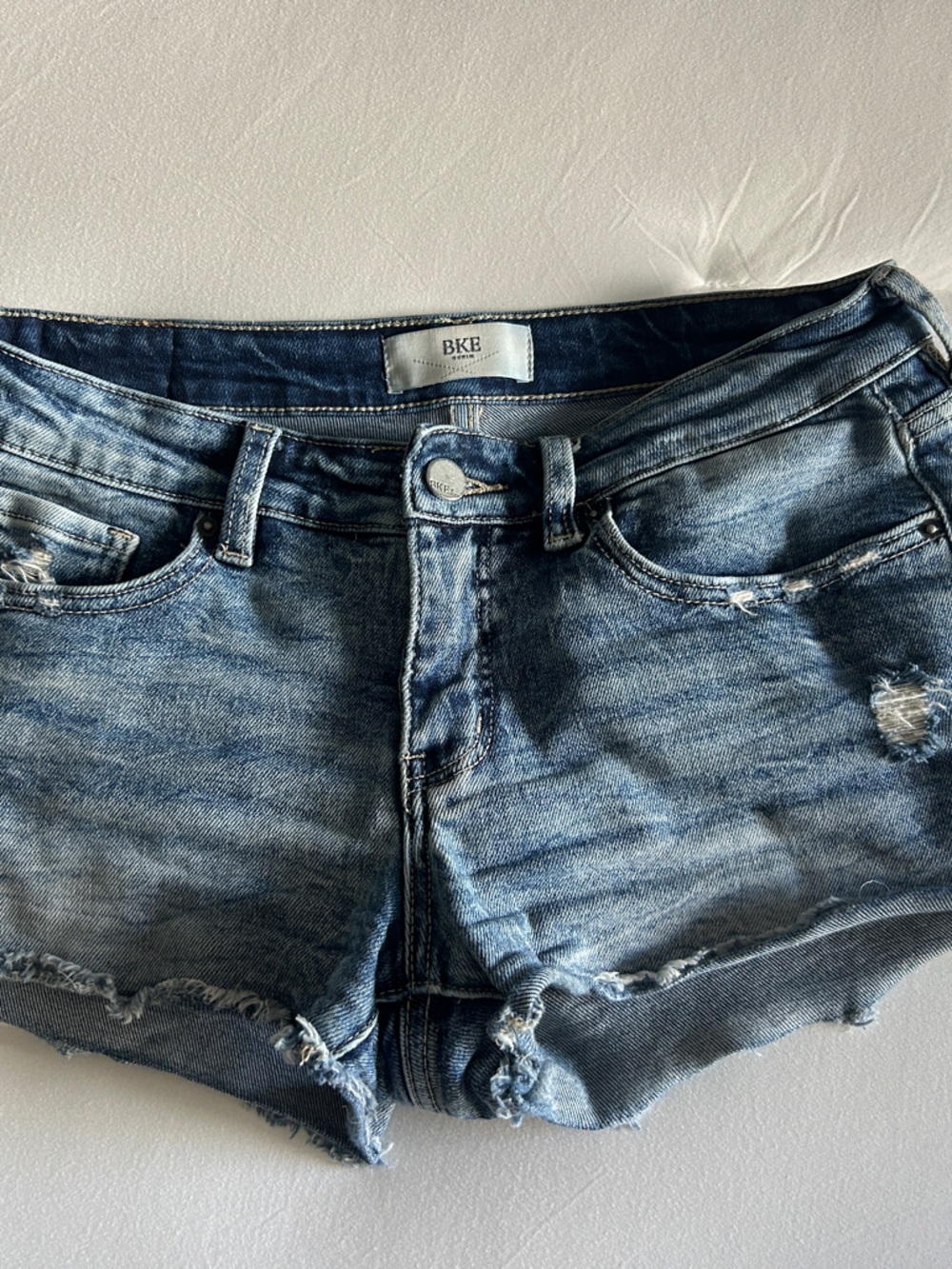 Buckle BKE Blue Distressed Denim Cutoff Shorts